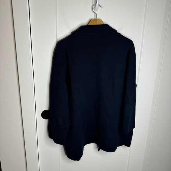 Quince 100% Organic Cotton Knit Blazer Jacket Navy Blue Size Large - Picture 7 of 7